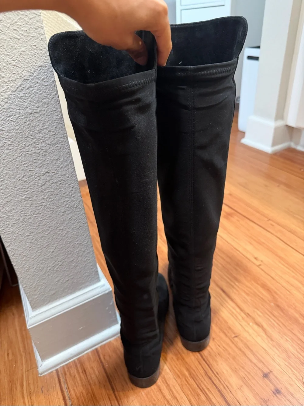 Stuart Weitzman 50/50 Black Suede Over-the-Knee Women’s Boots